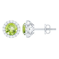 Classic Peridot and Diamond Stud Earrings For Women
