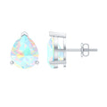 Pear Cut Ethiopian Opal Solitaire Stud Earrings