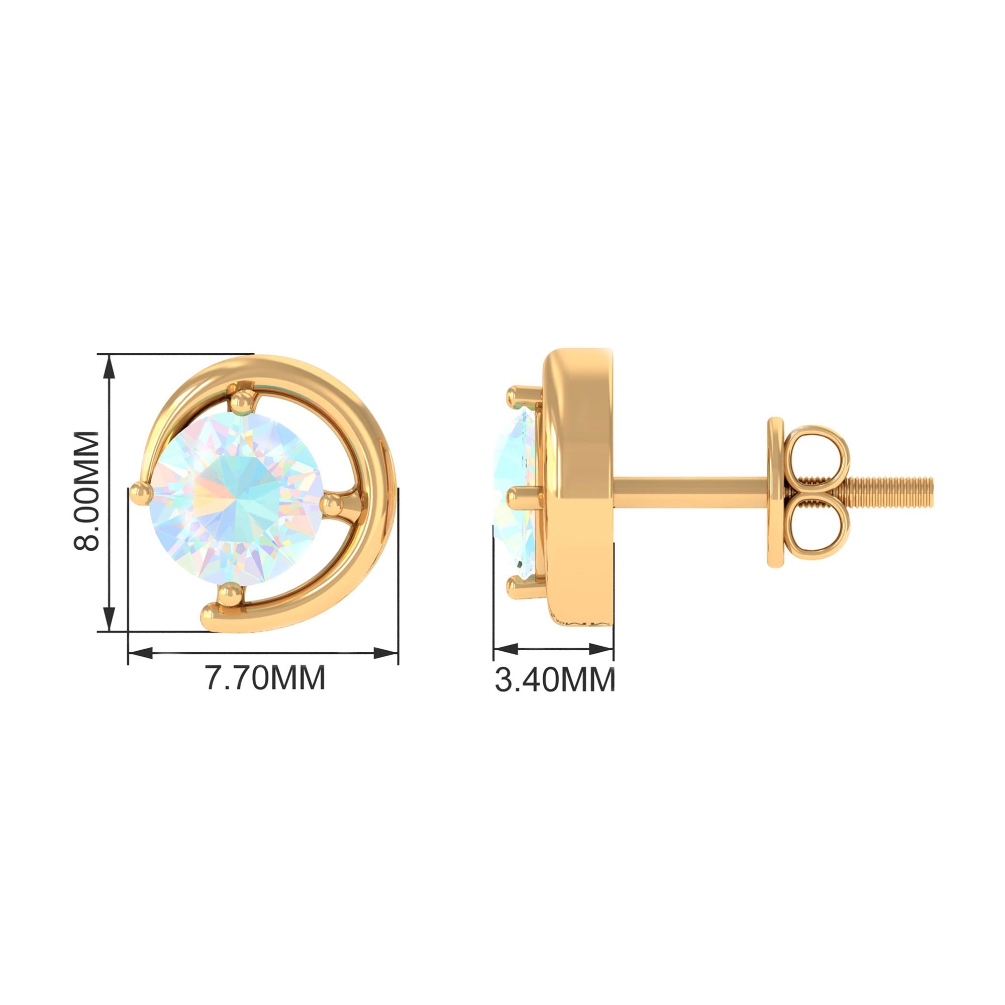 5 MM Prong Set Ethiopian Opal Solitaire Stud Earrings