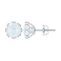 6 MM Decorative Set Moonstone Solitaire Stud Earrings
