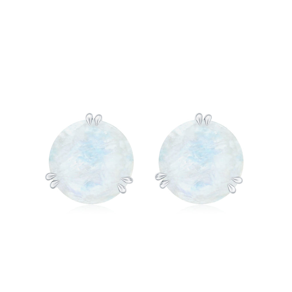 Natural 1.7 Carat Moonstone Stud Earrings with Screw Back