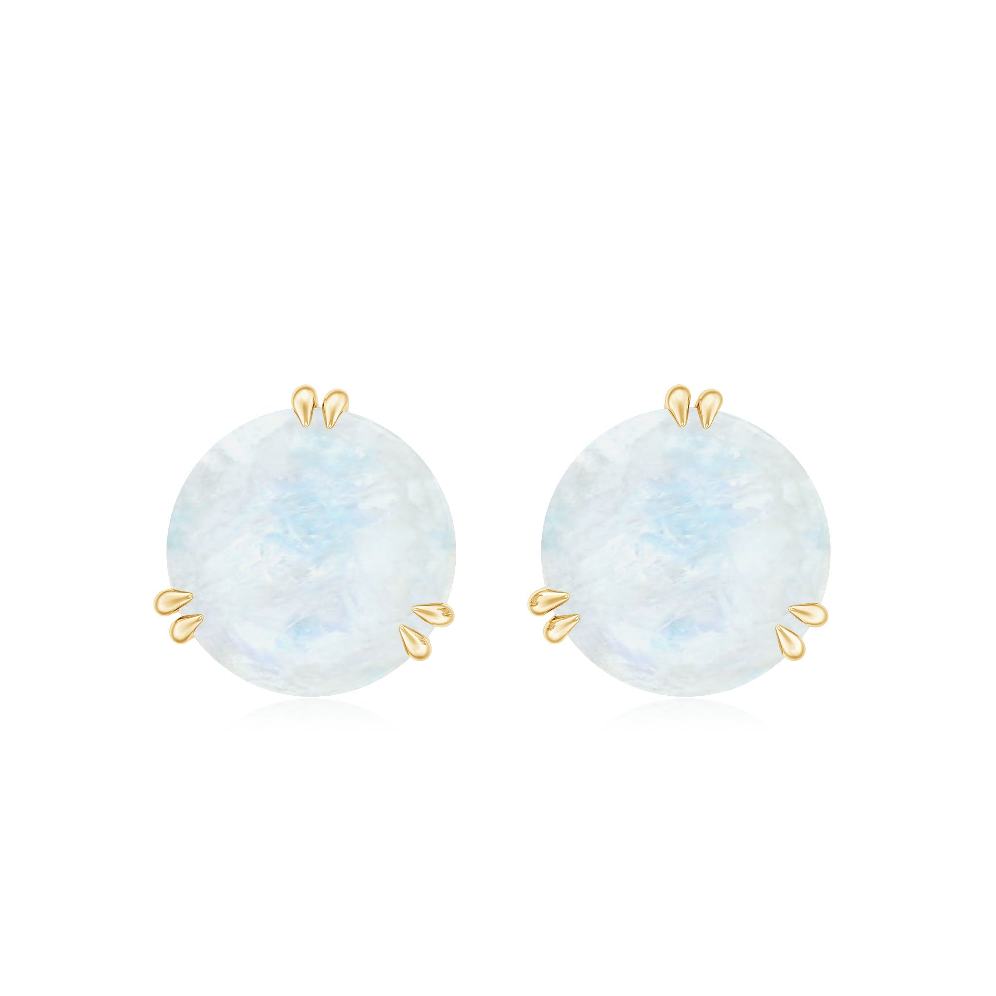Natural 1.7 Carat Moonstone Stud Earrings with Screw Back