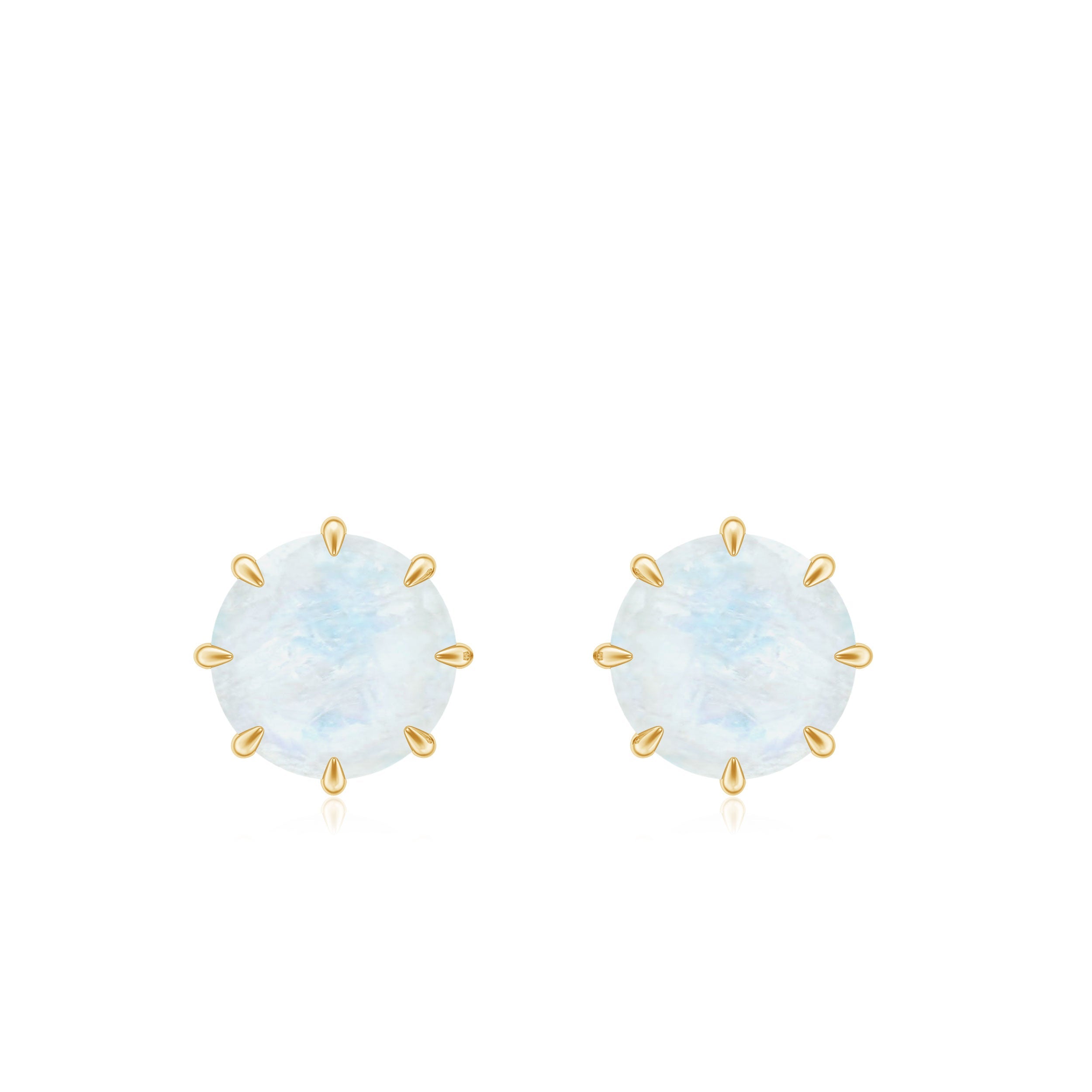 Real 0.7 Carat Moonstone Stud Earrings with Screw Back