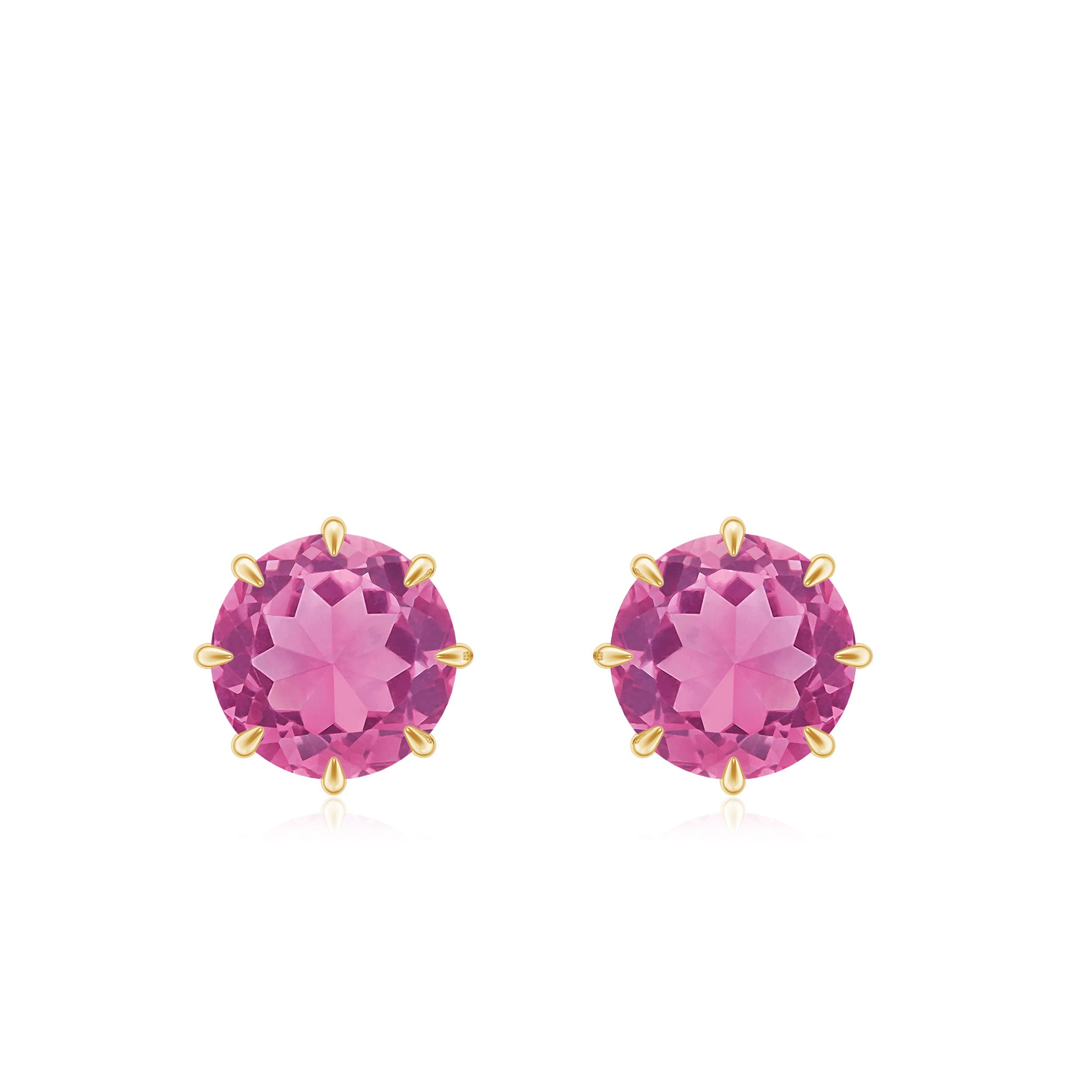 Genuine 1 Carat Pink Tourmaline Stud Earrings with Screw Back