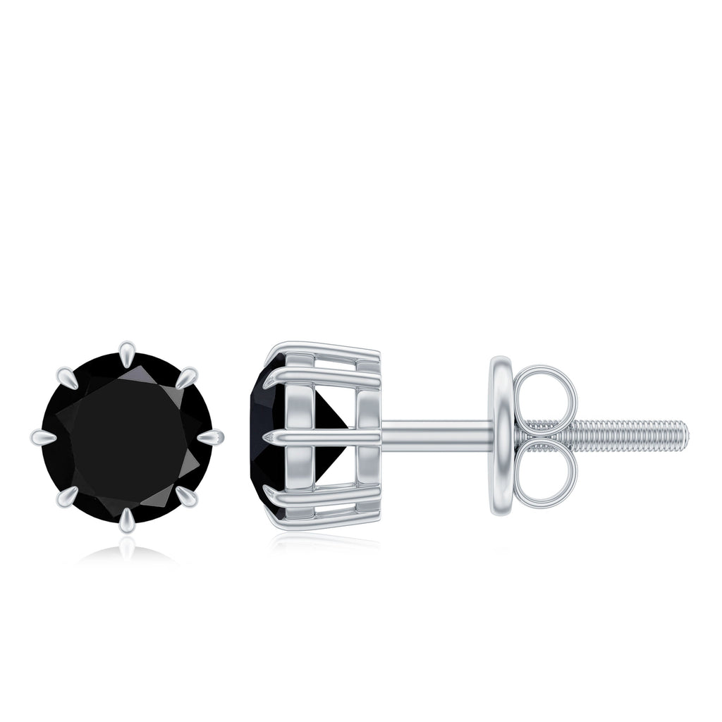 Solitaire 5MM Lab Created Black Diamond Stud Earrings