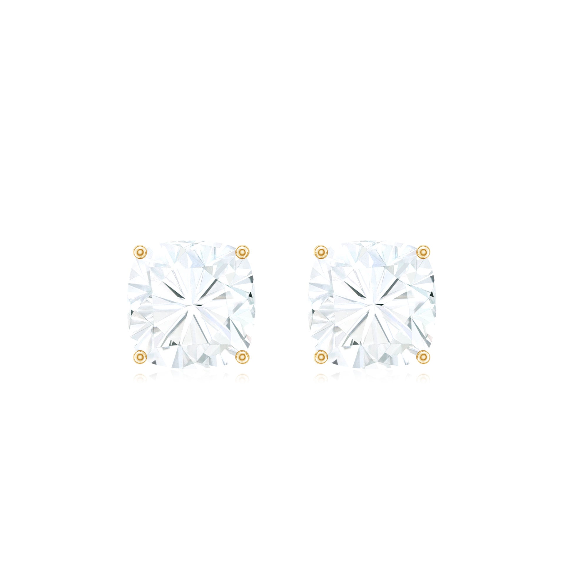 Certified 6 Carat Cushion Cut Moissanite Stud Earrings