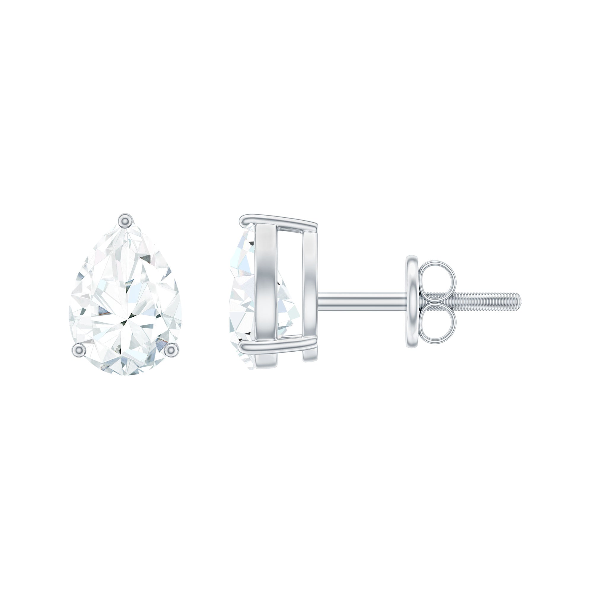 5X7MM Pear Cut Moissanite Teardrop Stud Earrings