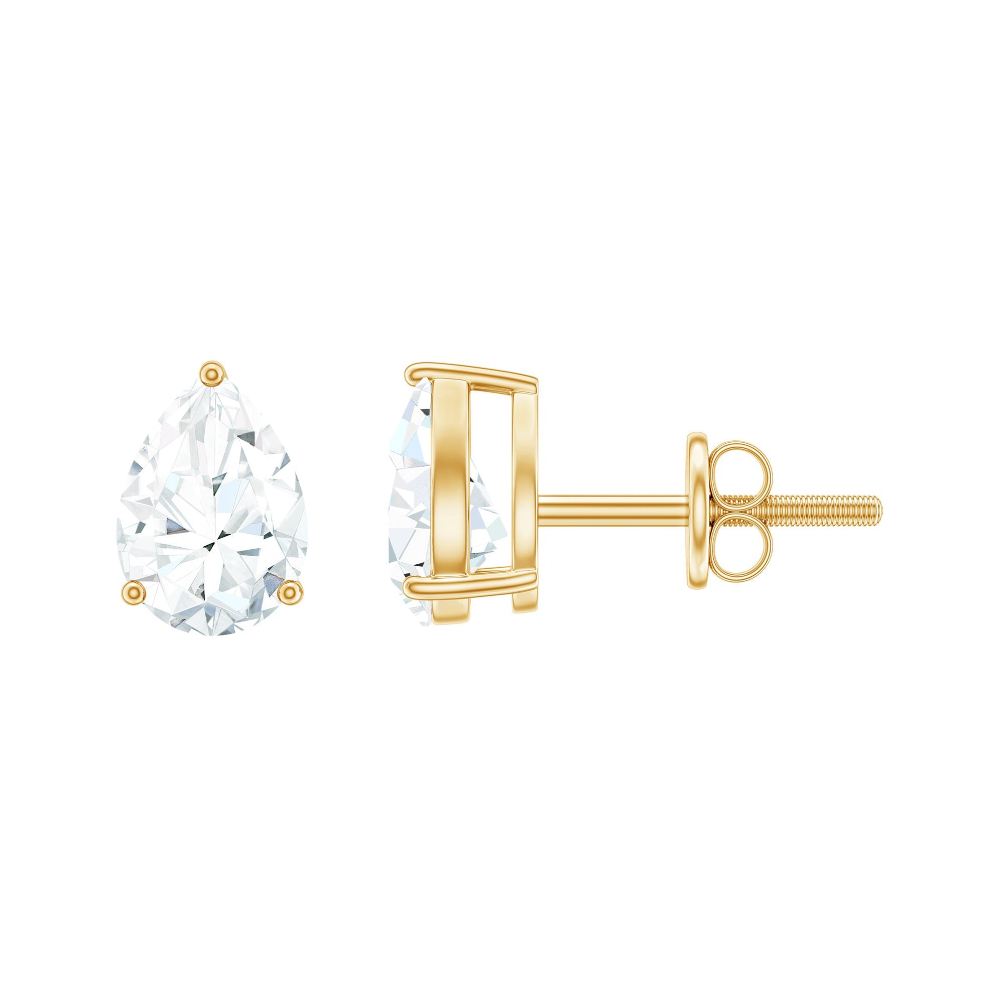 5X7MM Pear Cut Moissanite Teardrop Stud Earrings