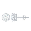 6 MM Round Shape Moissanite Stud Earrings in Crown Setting