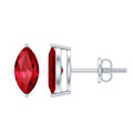 1.5 Carat Marquise Cut Lab Grown Ruby Stud Earrings
