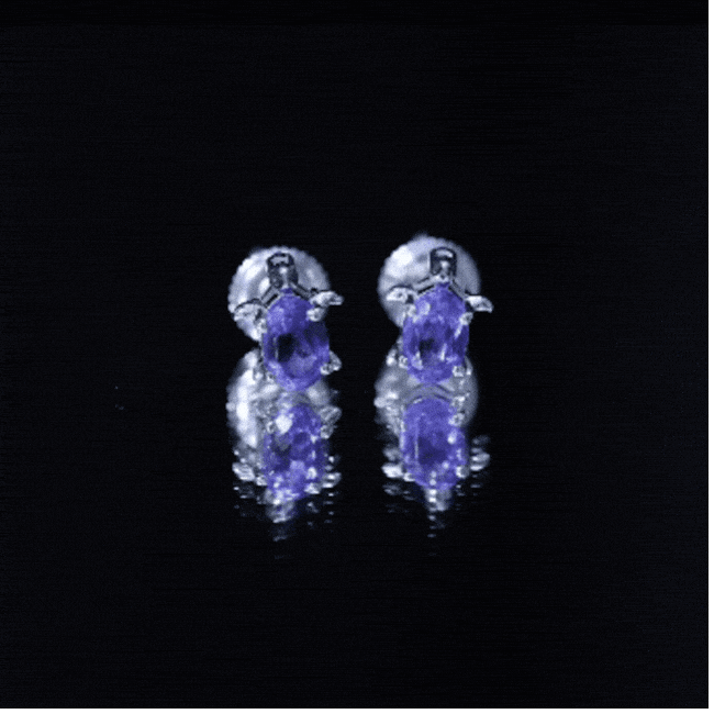 Created Blue Sapphire Tortoise Stud Earrings
