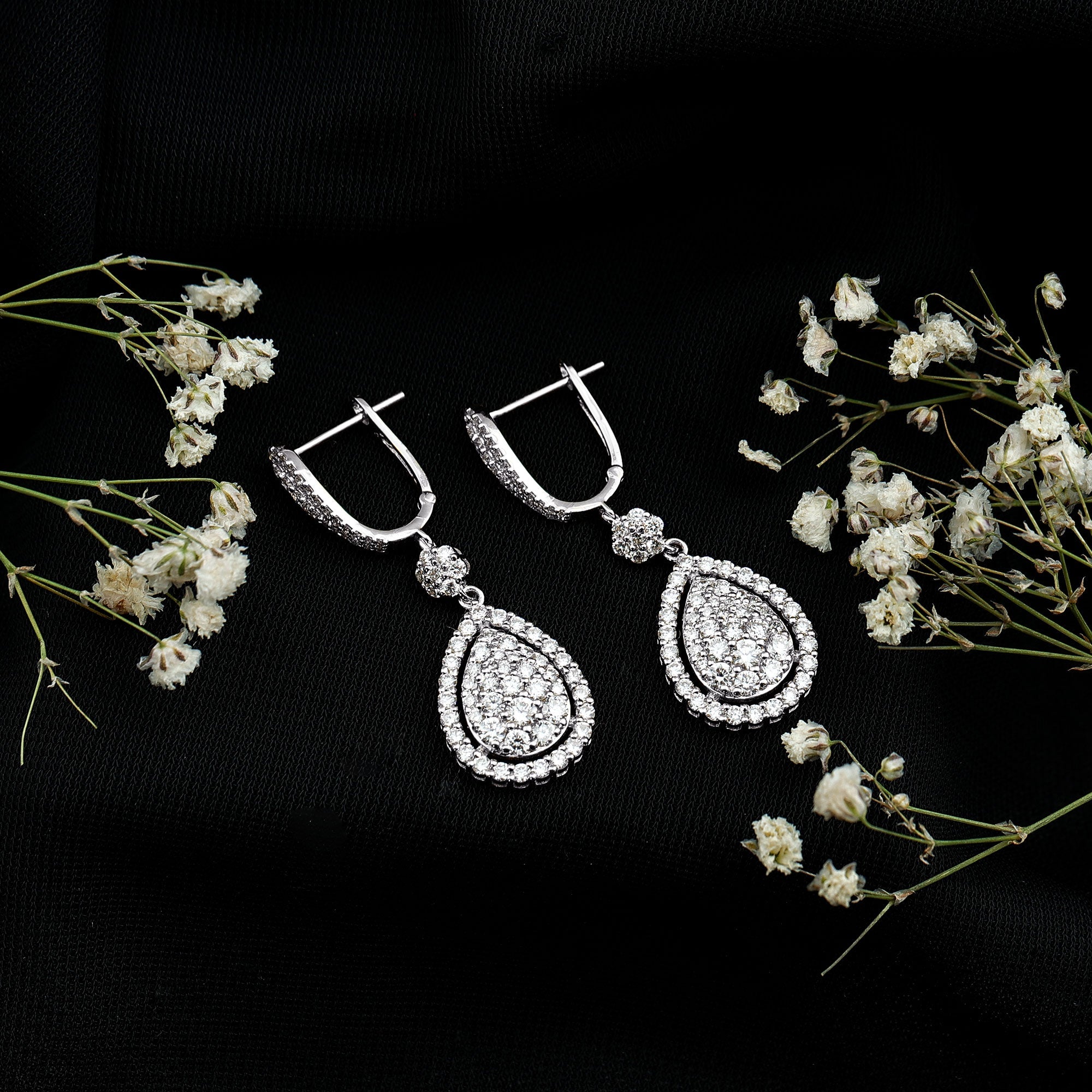 Lab Grown Diamond Bridal Drop Earrings