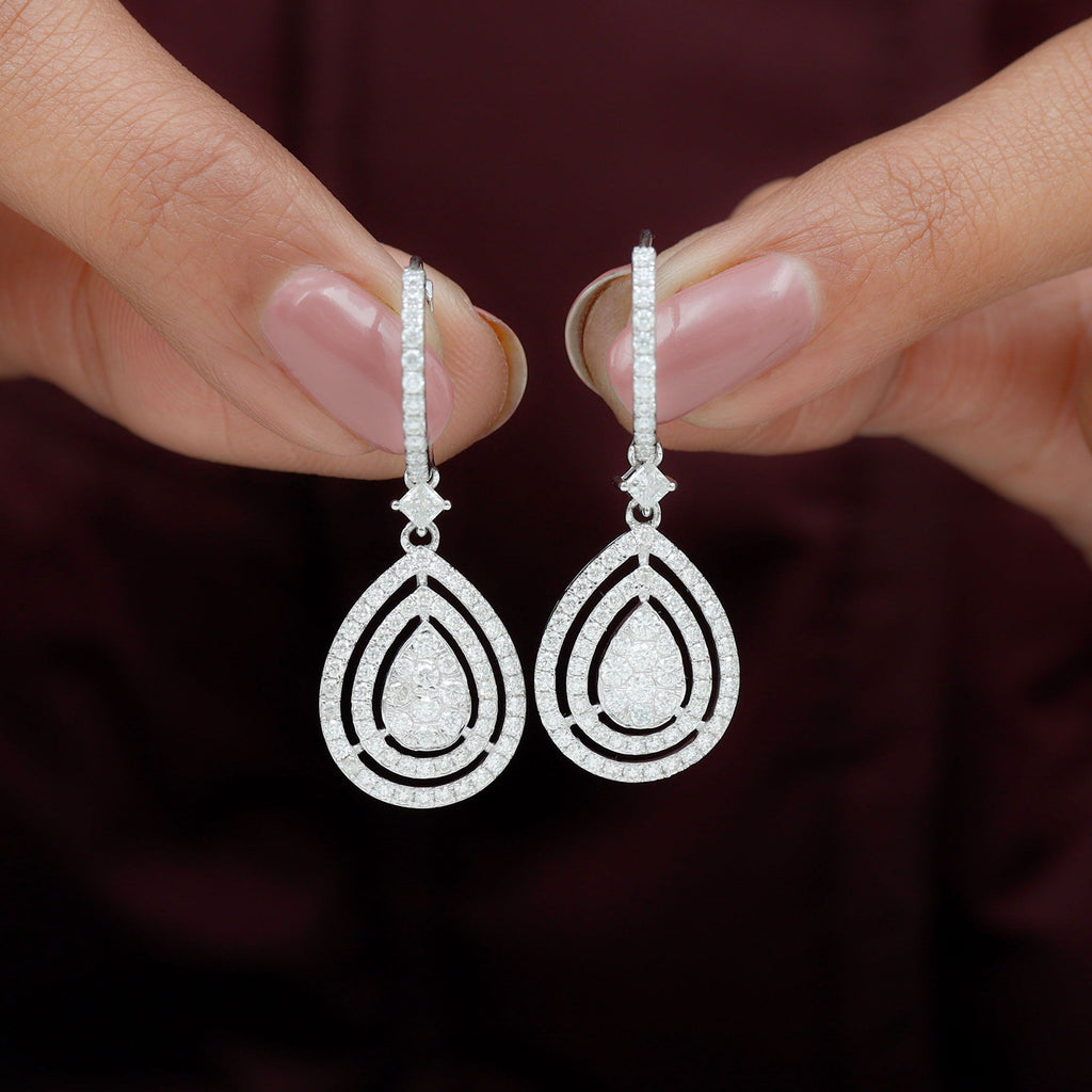 Certified Lab Created Diamond Wedding Earrings For Bride