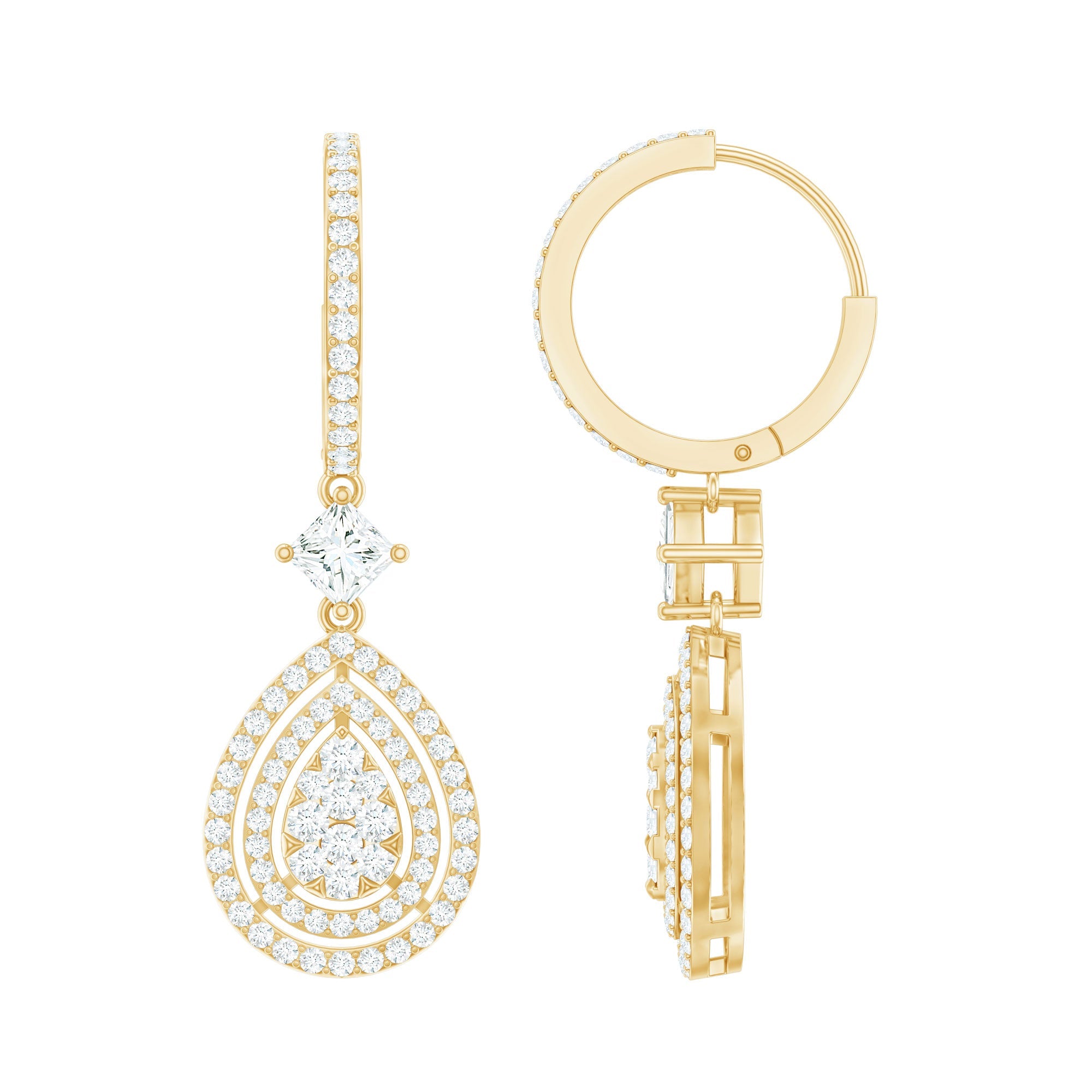 Certified Lab Created Diamond Wedding Earrings For Bride