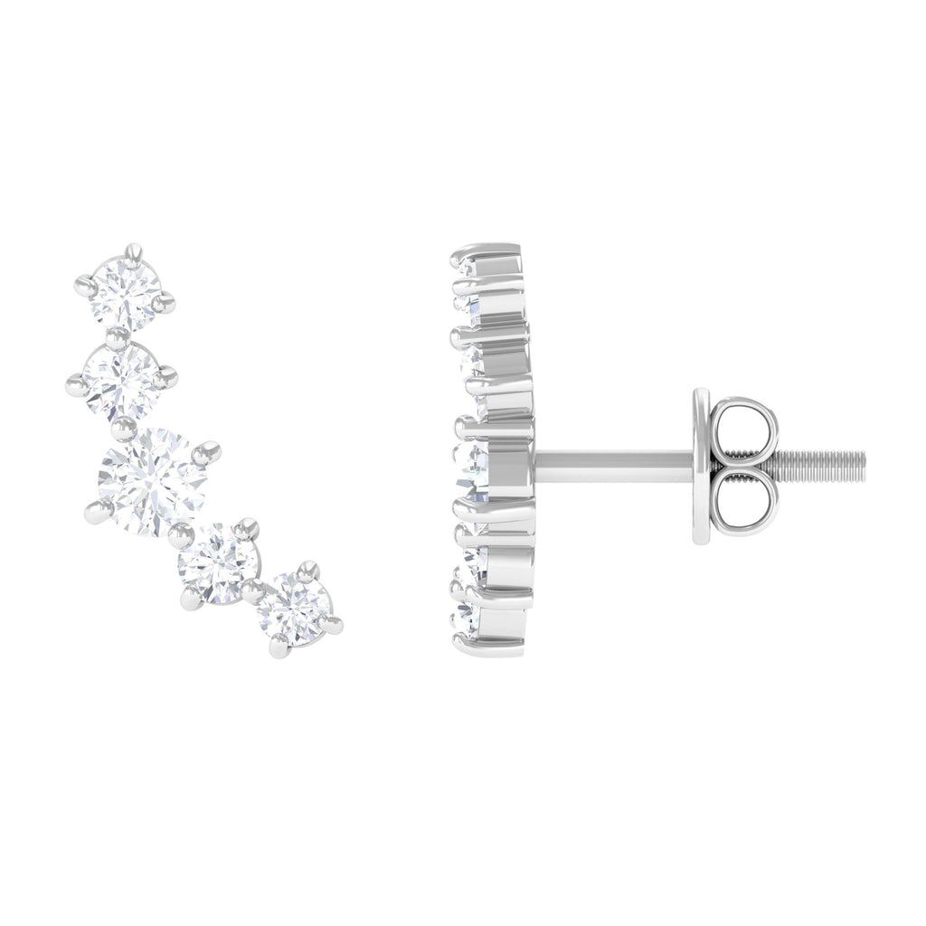1/2 CT Minimal Diamond Climber and Crawler Earrings