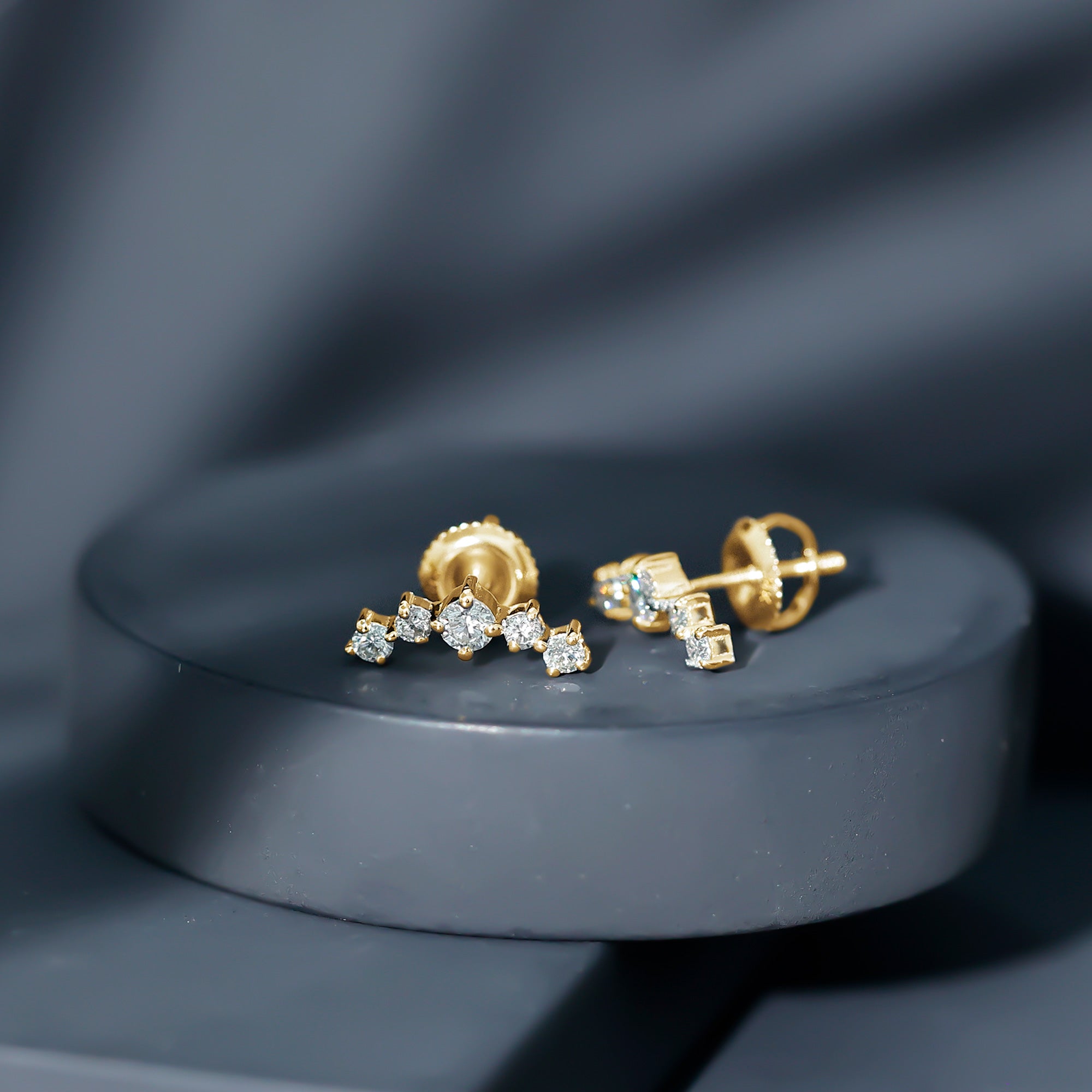 1/2 CT Minimal Diamond Climber and Crawler Earrings
