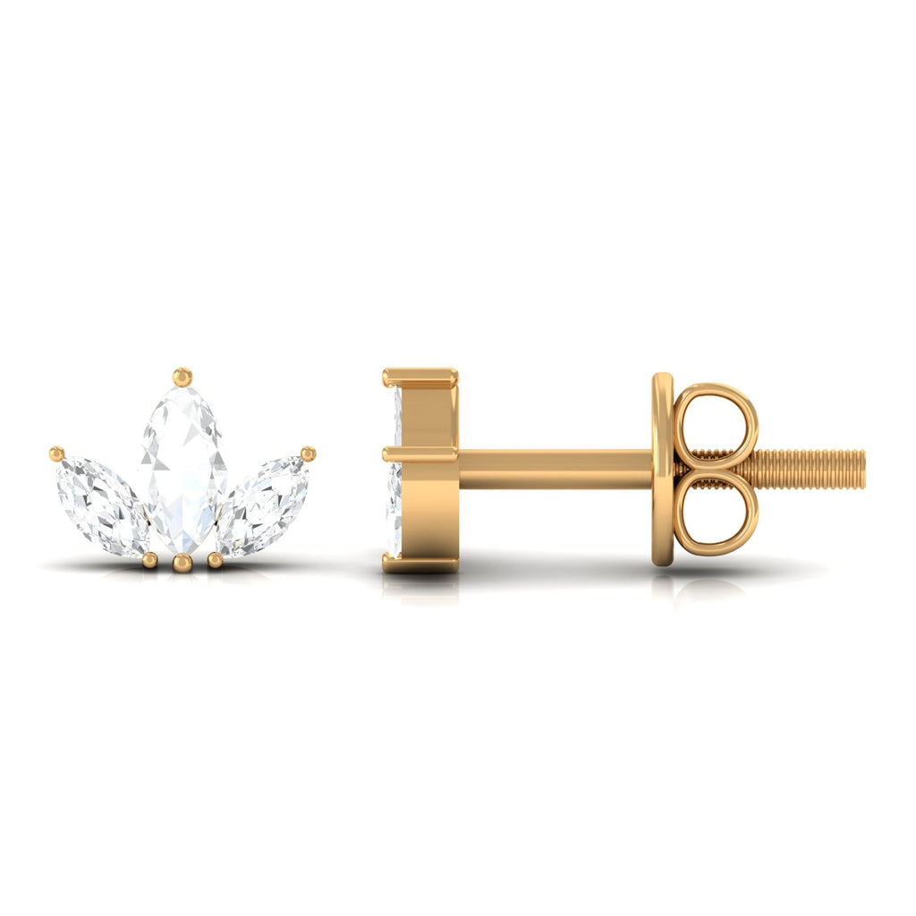 1/2 CT Marquise Cut Diamond Leaf Stud Earrings