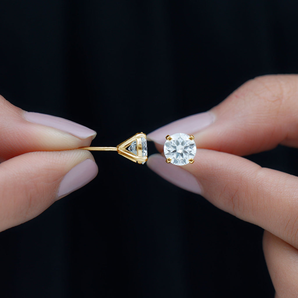 7MM Moissanite Solitaire Stud Earrings for Women