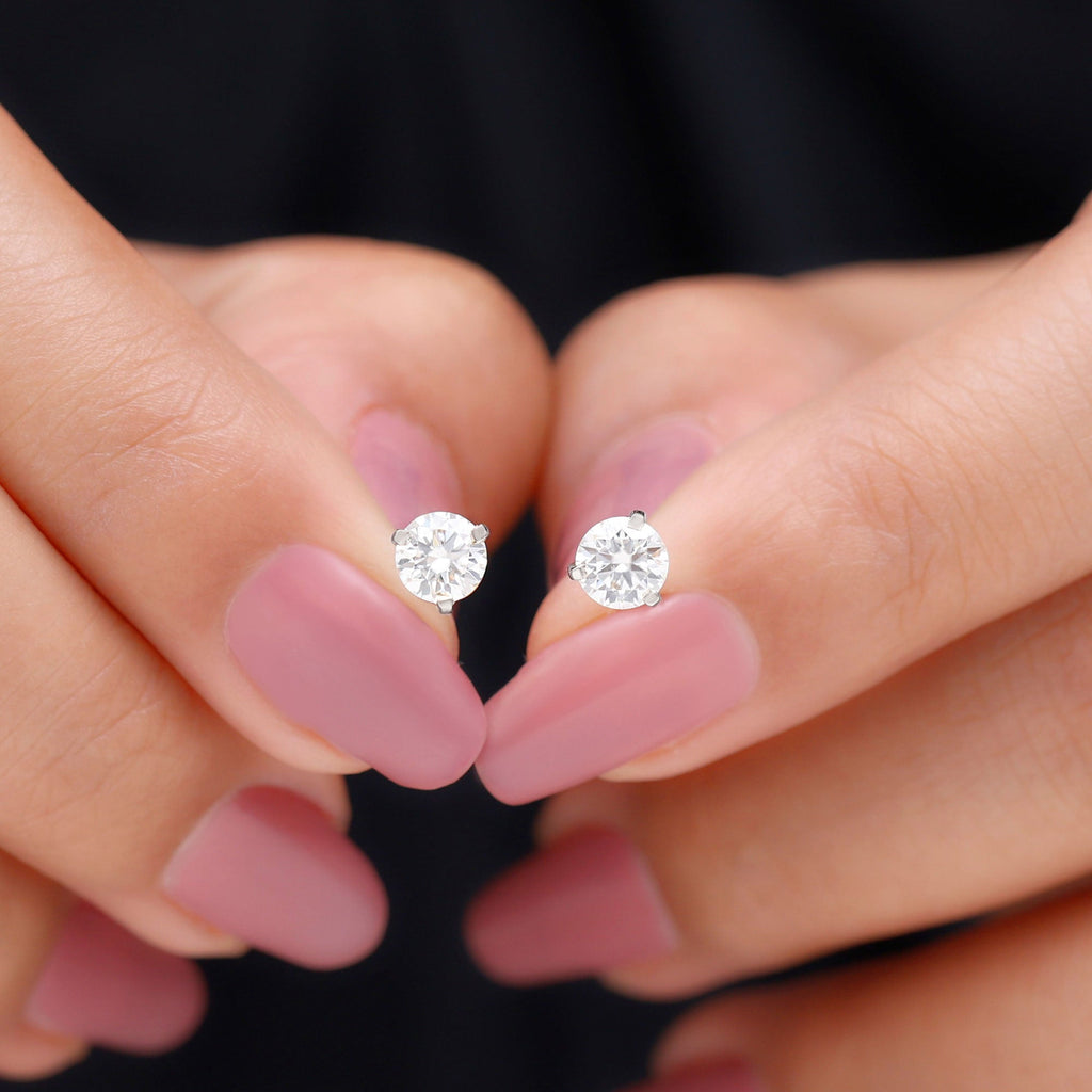 1 Carat Certified Moissanite Martini Stud Earrings