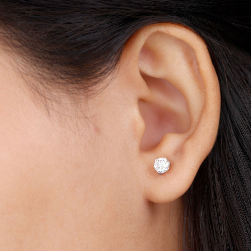 1 Carat Certified Moissanite Martini Stud Earrings