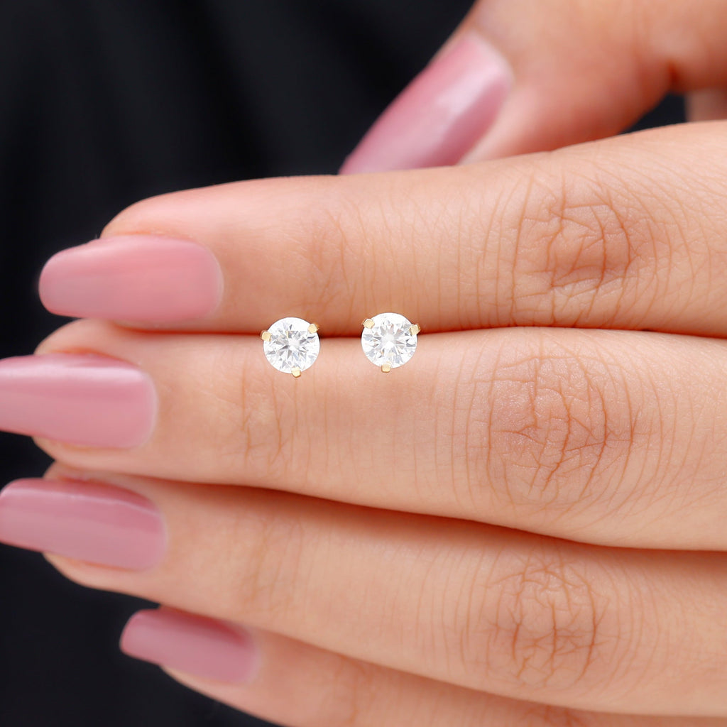1 Carat Certified Moissanite Martini Stud Earrings