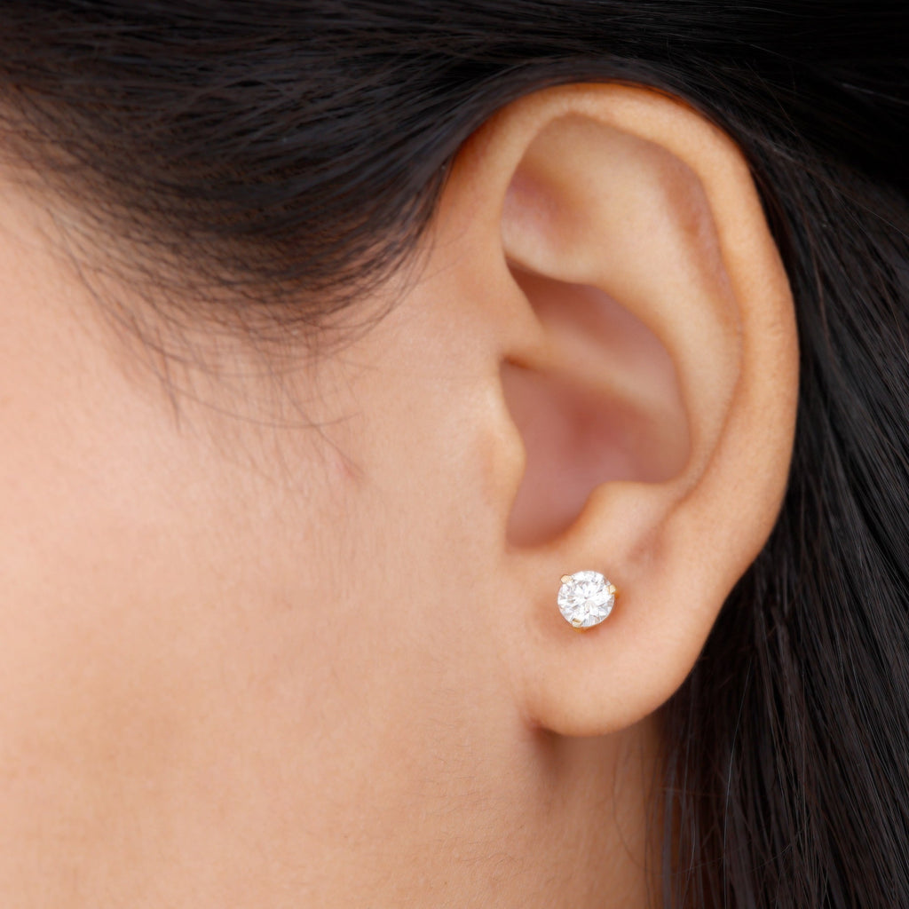 1 Carat Certified Moissanite Martini Stud Earrings