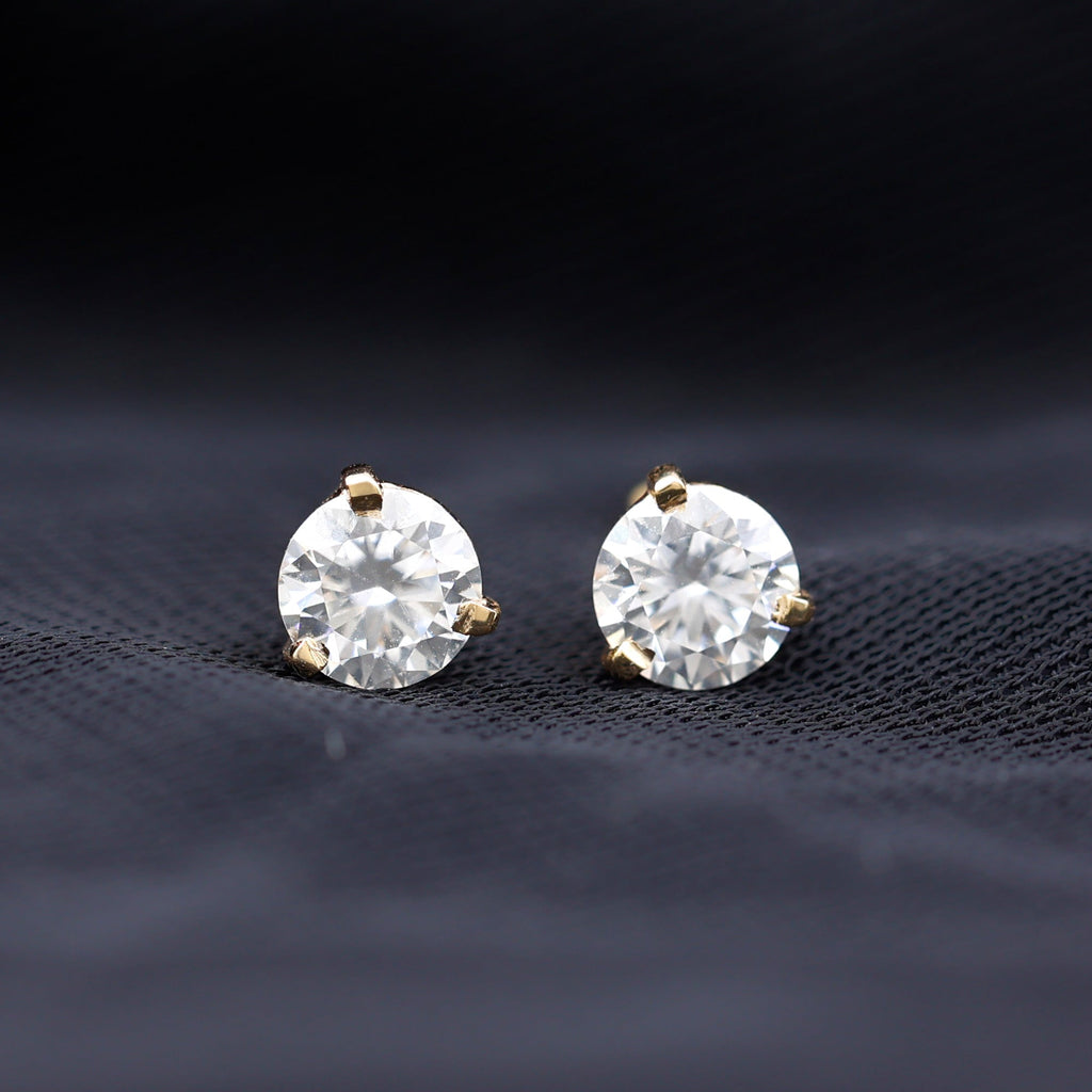 1 Carat Certified Moissanite Martini Stud Earrings