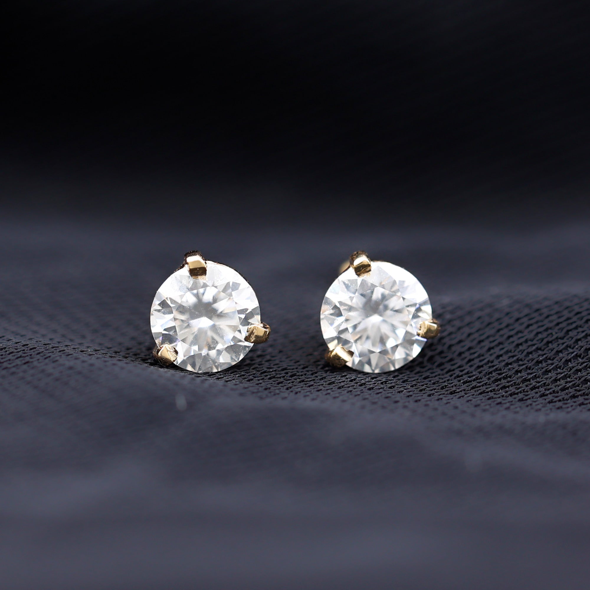 1 Carat Certified Moissanite Martini Stud Earrings