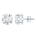 2.5 Carat Round Moissanite Studs in Claw Setting