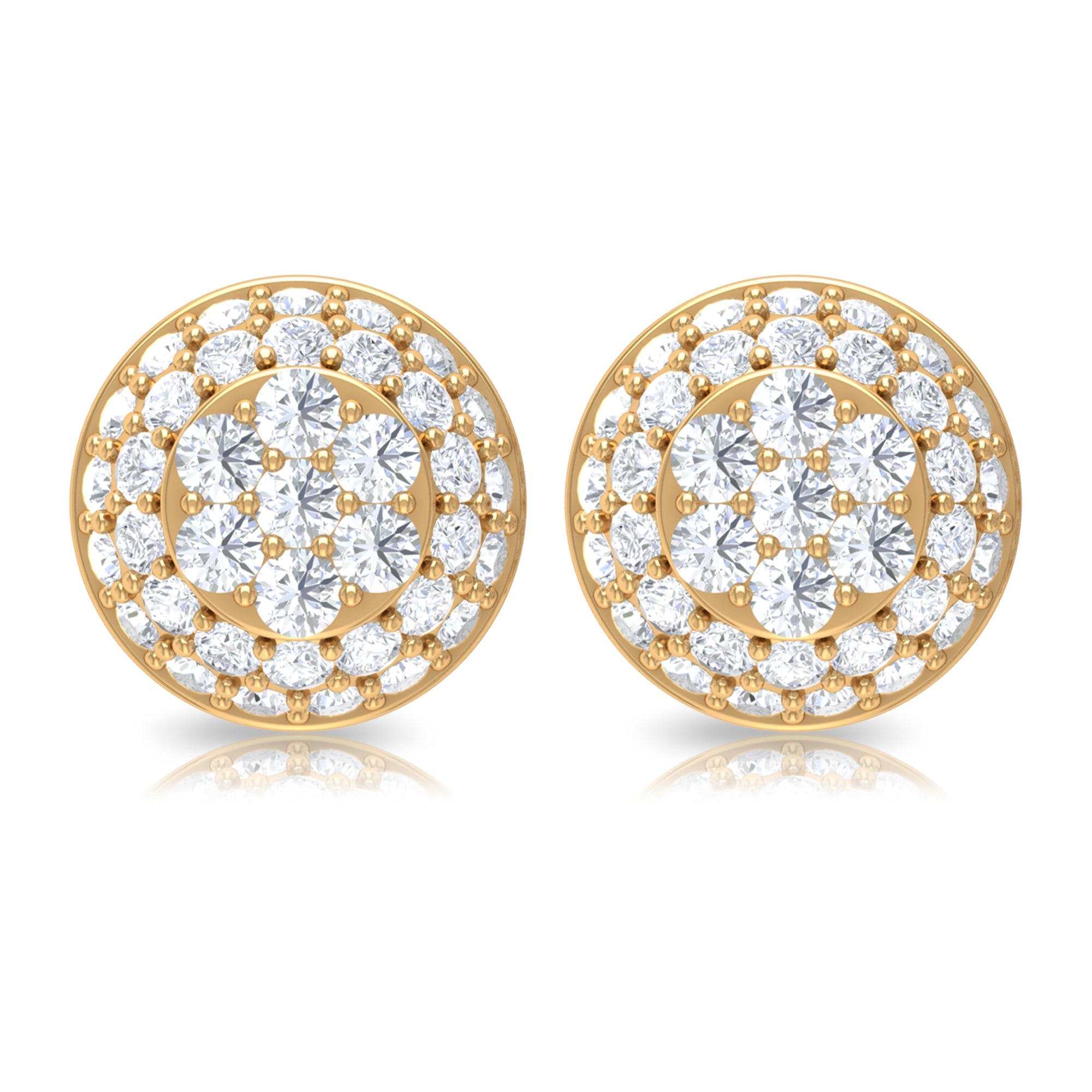Certified Diamond Bridal Stud Earring with Screw Back