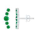 Emerald Stud Climber Earrings
