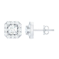 1/4 CT Solitaire Diamond Stud Earrings with Halo