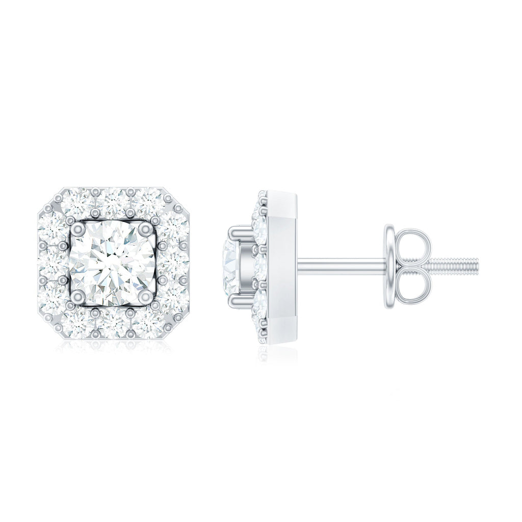 1/4 CT Solitaire Diamond Stud Earrings with Halo