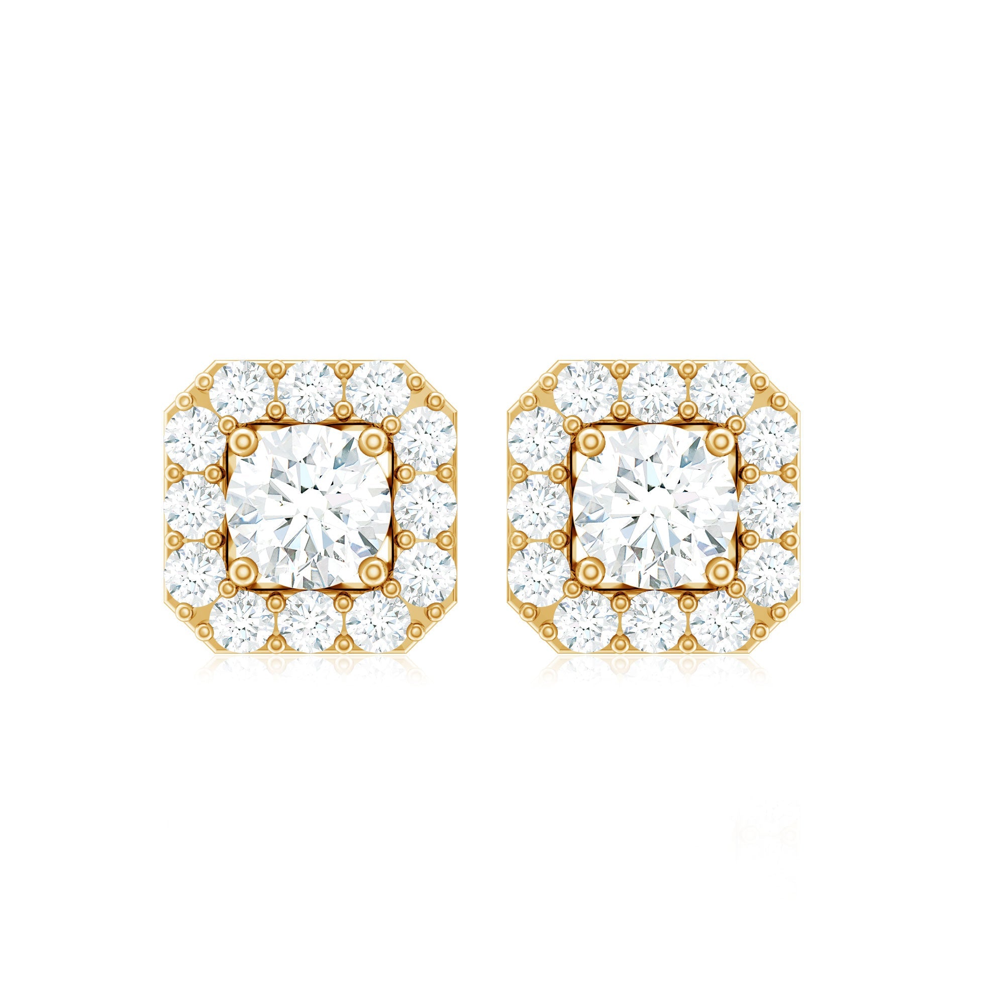 1/4 CT Solitaire Diamond Stud Earrings with Halo
