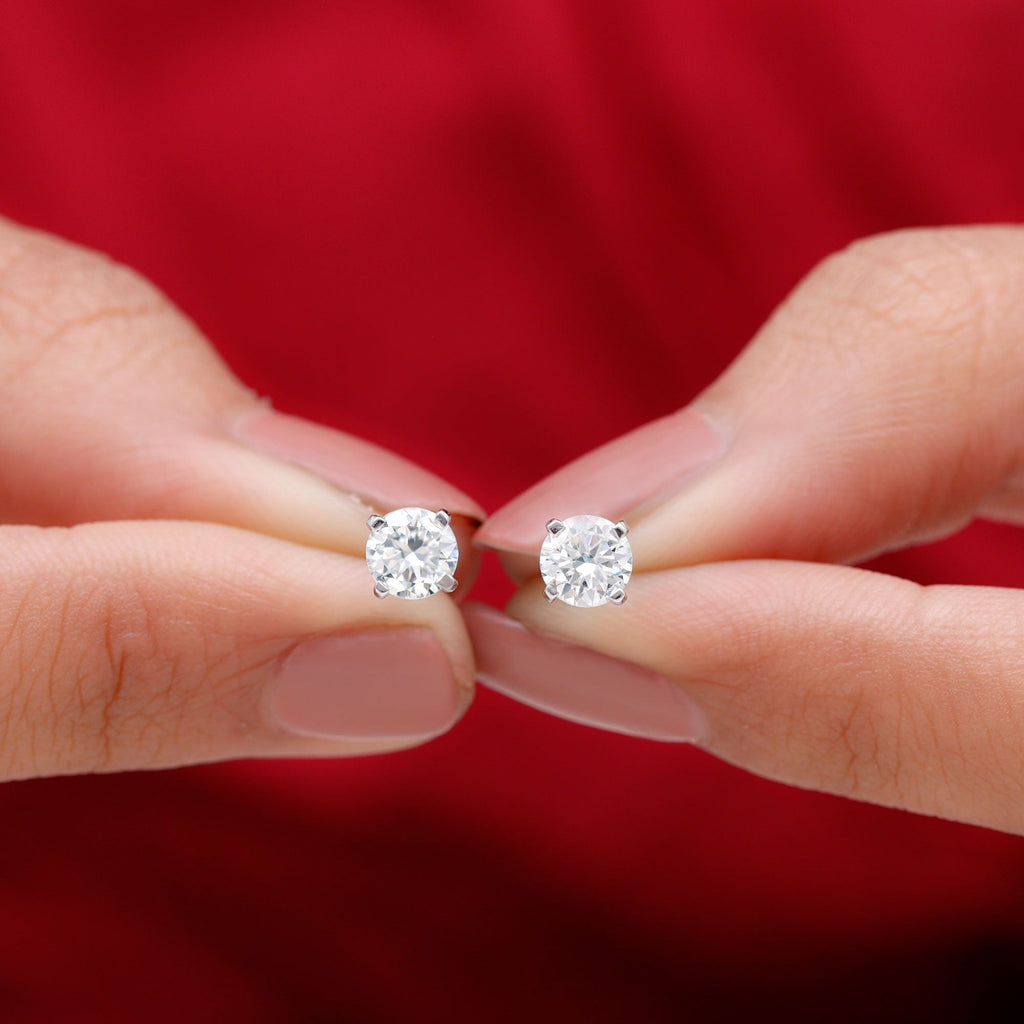5 MM Round Shape Solitaire Moissanite Stud Earrings