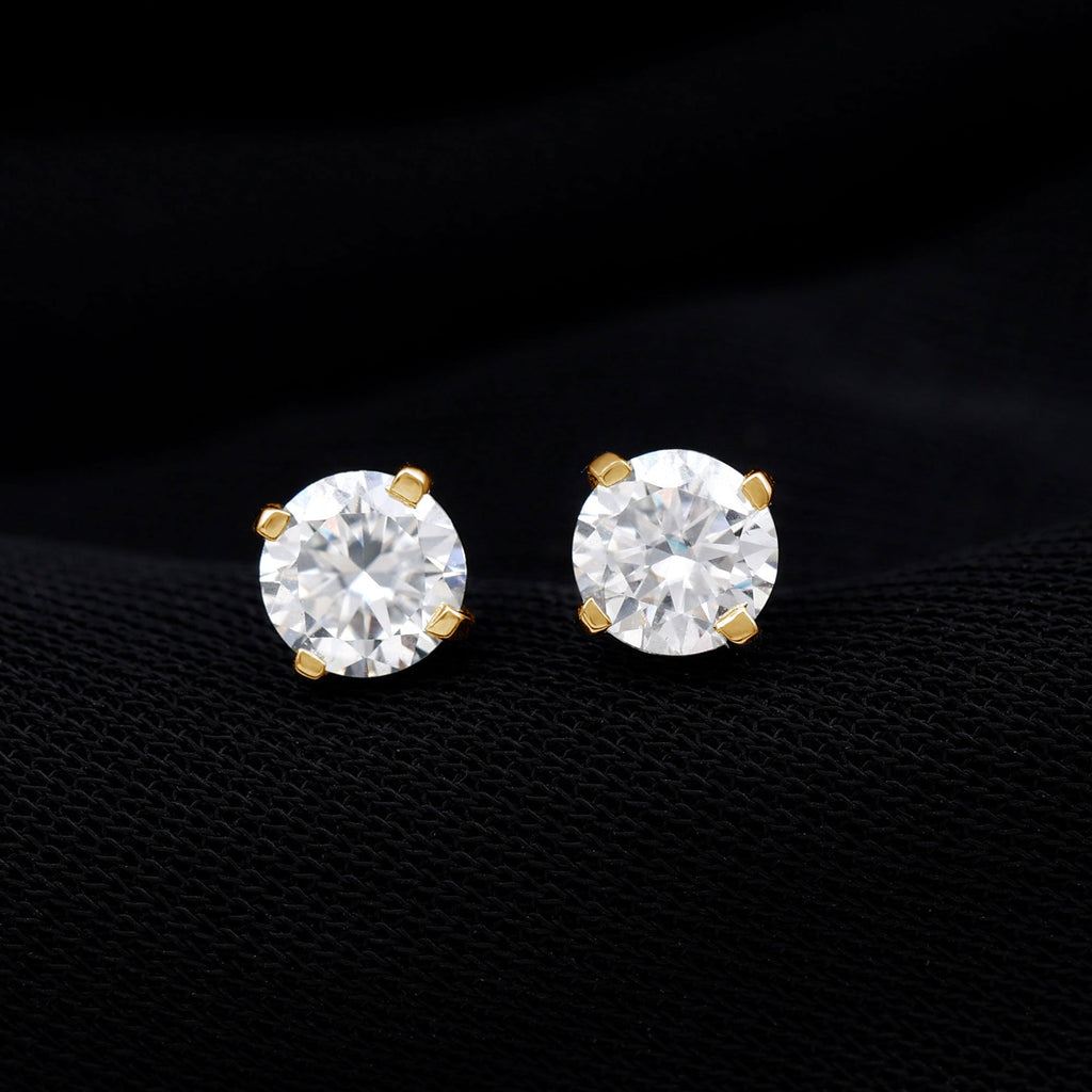 5 MM Round Shape Solitaire Moissanite Stud Earrings