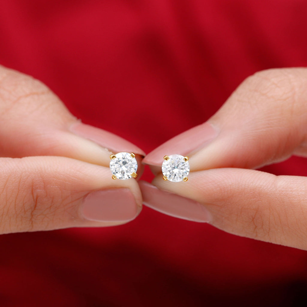5 MM Round Shape Solitaire Moissanite Stud Earrings