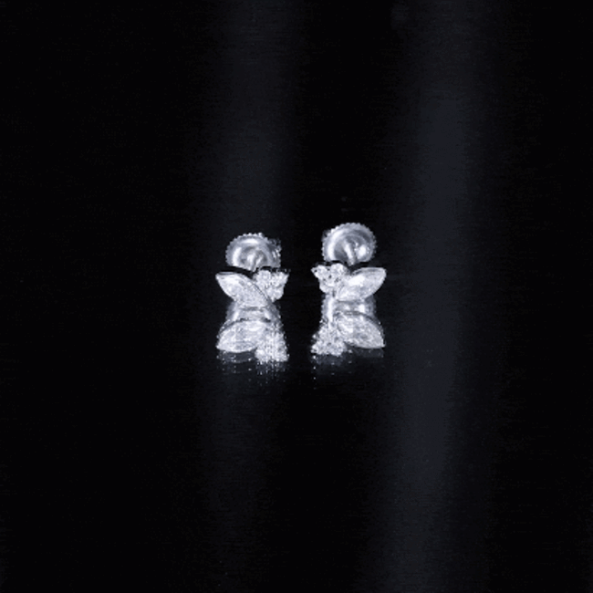 0.75 CT Marquise Shape Moissanite Stud Earrings with Screw Back