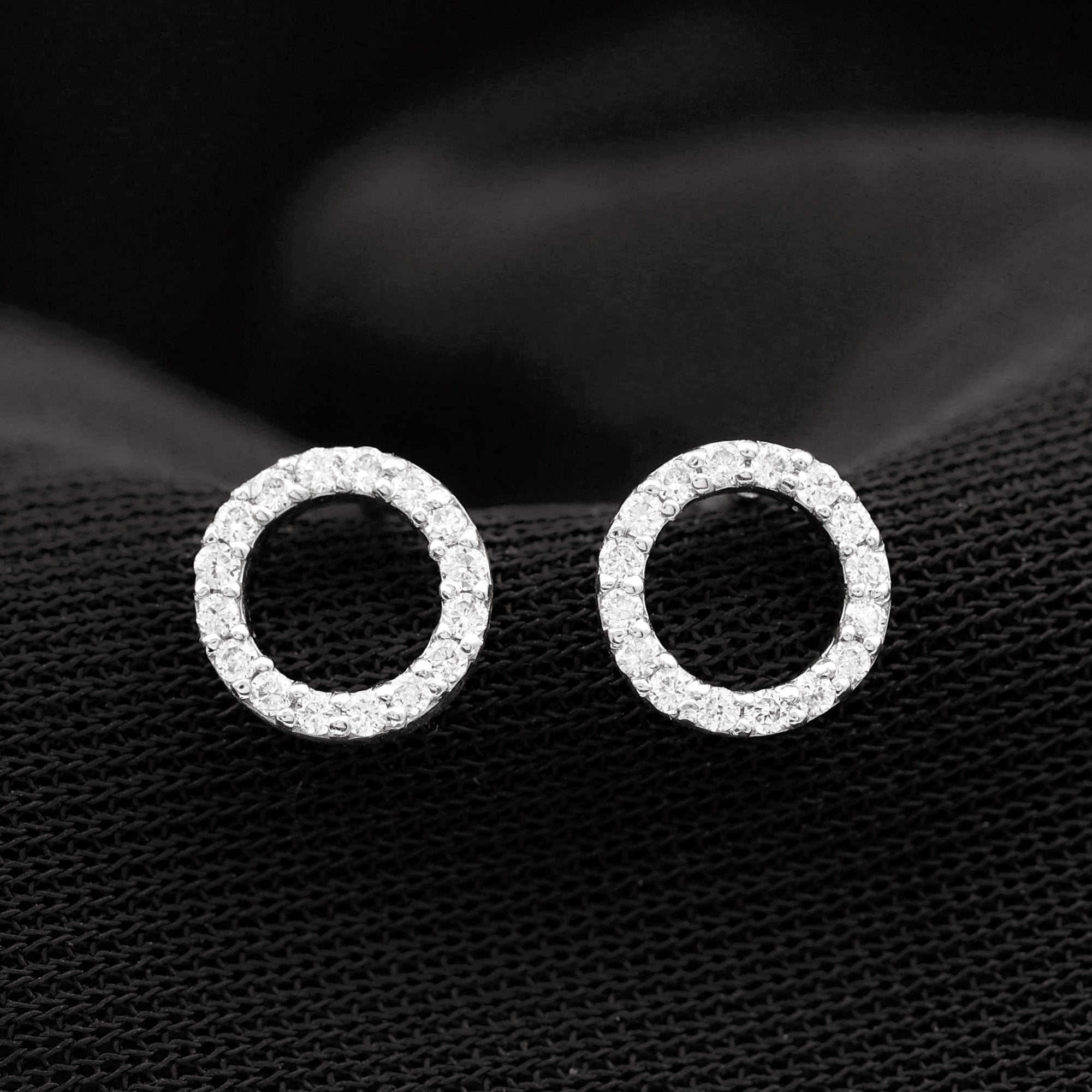 Round Cut Moissanite Eternity Stud Earrings with Screw Back