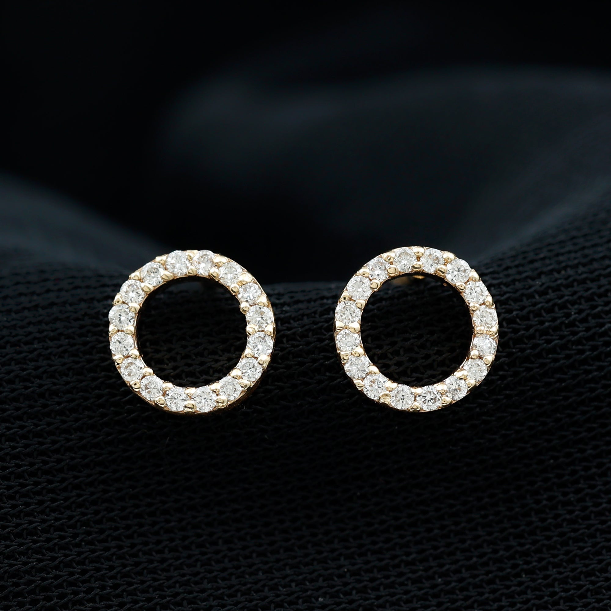 Round Cut Moissanite Eternity Stud Earrings with Screw Back