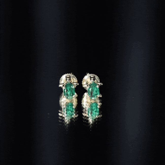 Lab Grown Green Sapphire Turtle Stud Earrings