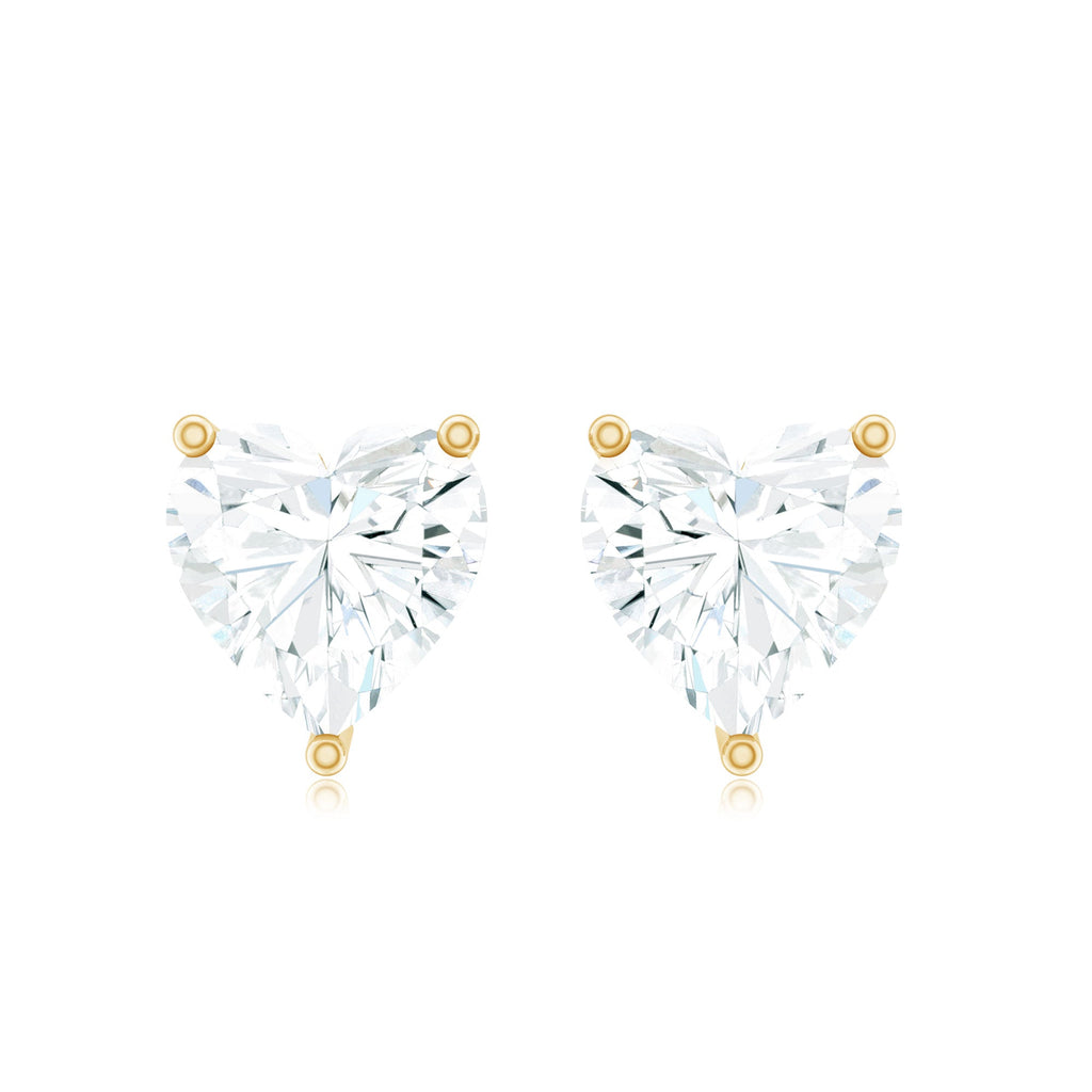 Certified 3 Carat Moissanite Heart Earrings For Women