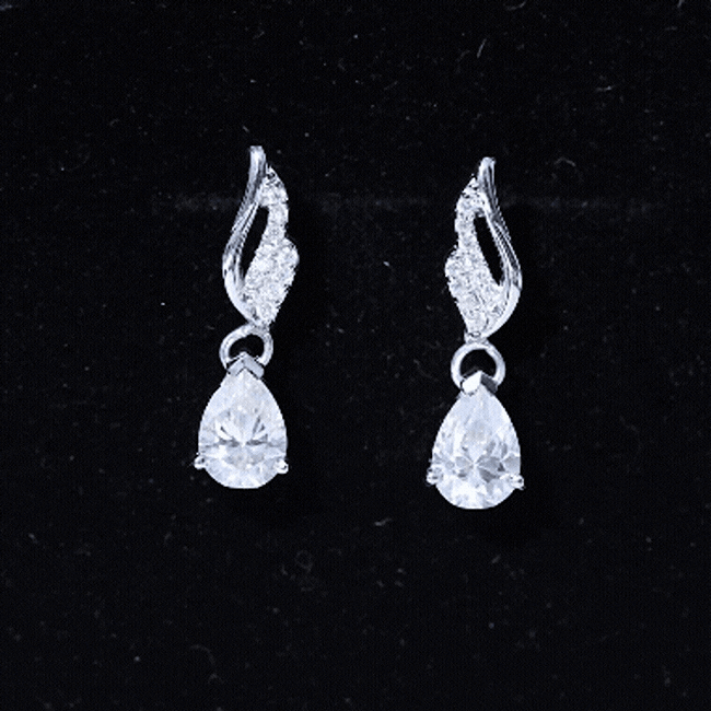 Certified 6X8 MM Moissanite Teardrop Earrings for Wedding