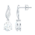 Certified 6X8 MM Moissanite Teardrop Earrings for Wedding