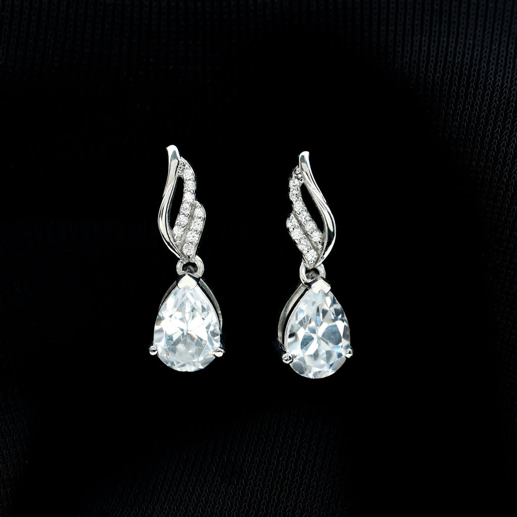 Certified 6X8 MM Moissanite Teardrop Earrings for Wedding