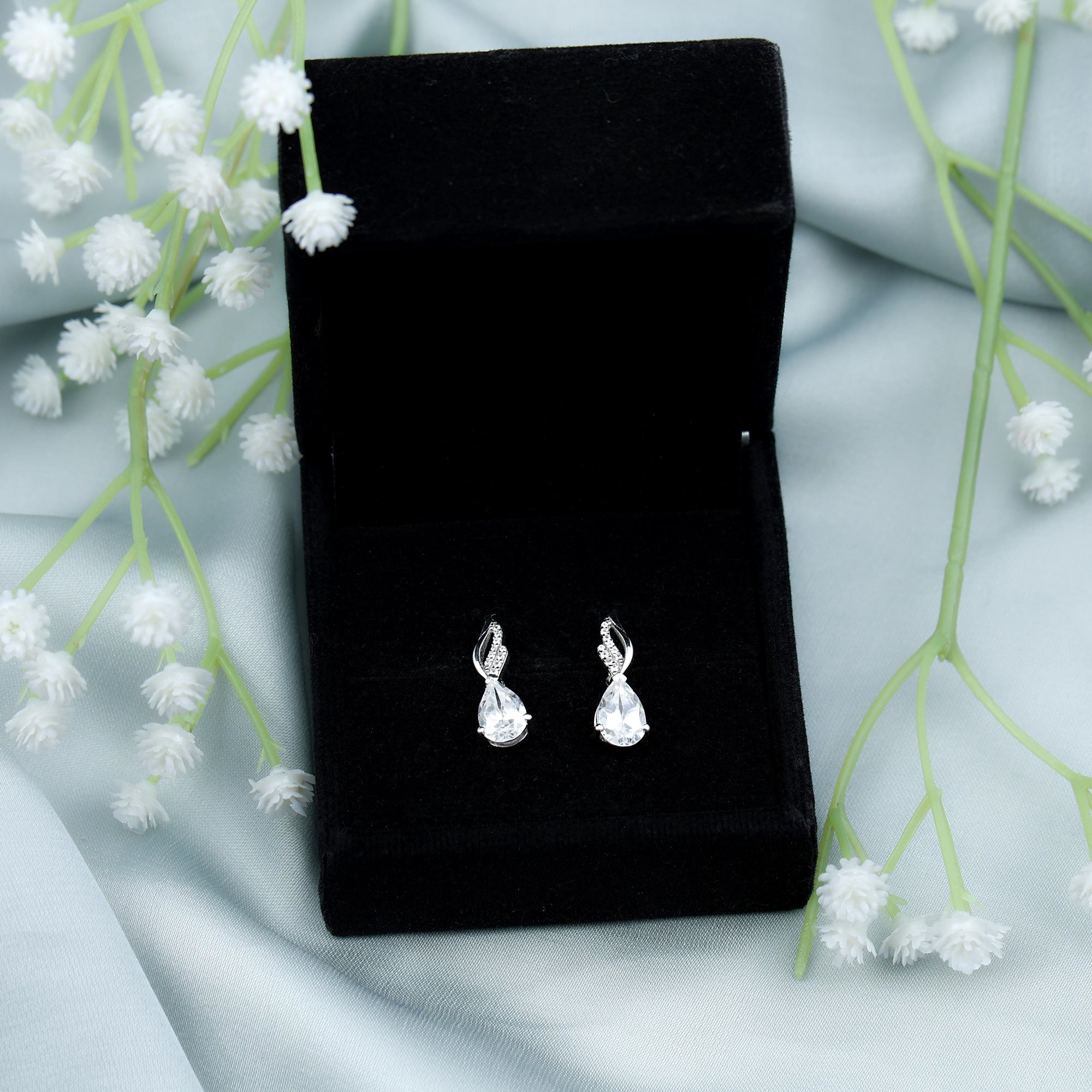 Certified 6X8 MM Moissanite Teardrop Earrings for Wedding