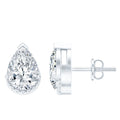 Certified 1.5 Carat Pear Shaped Moissanite Stud Earrings