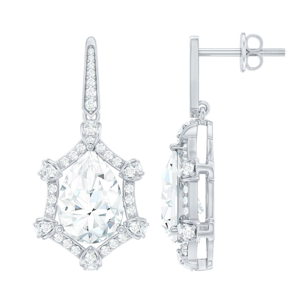 Vintage Inspired Moissanite Drop Earrings for Wedding