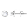 Round Diamond Solitaire Stud Earrings with Screw Back