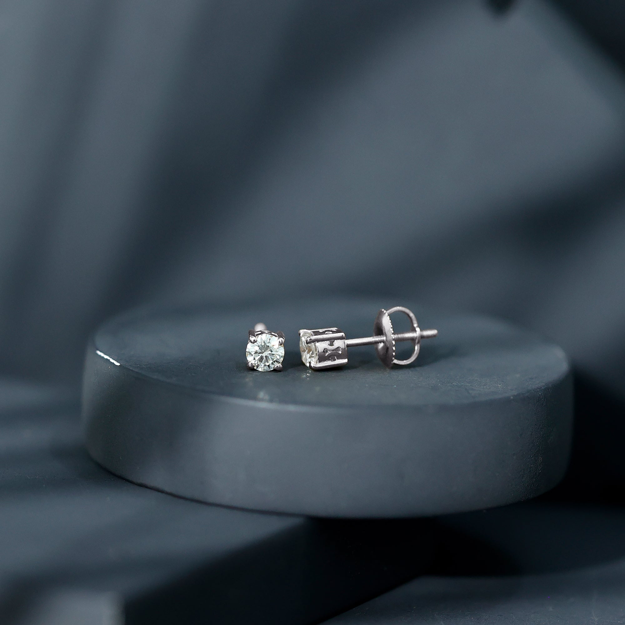 Brilliant Cut Diamond Solitaire Stud Earrings in Prong Setting